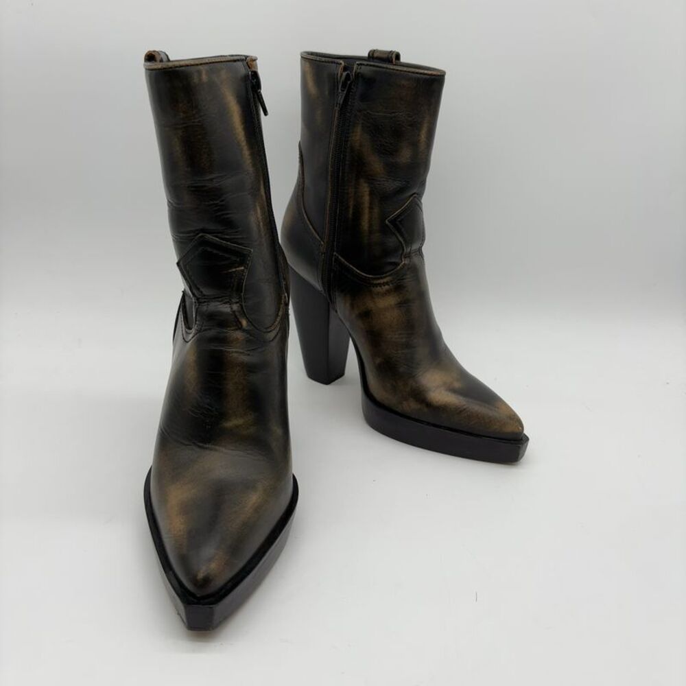 Vince Camuto Black Leather Platform Ankle Boots